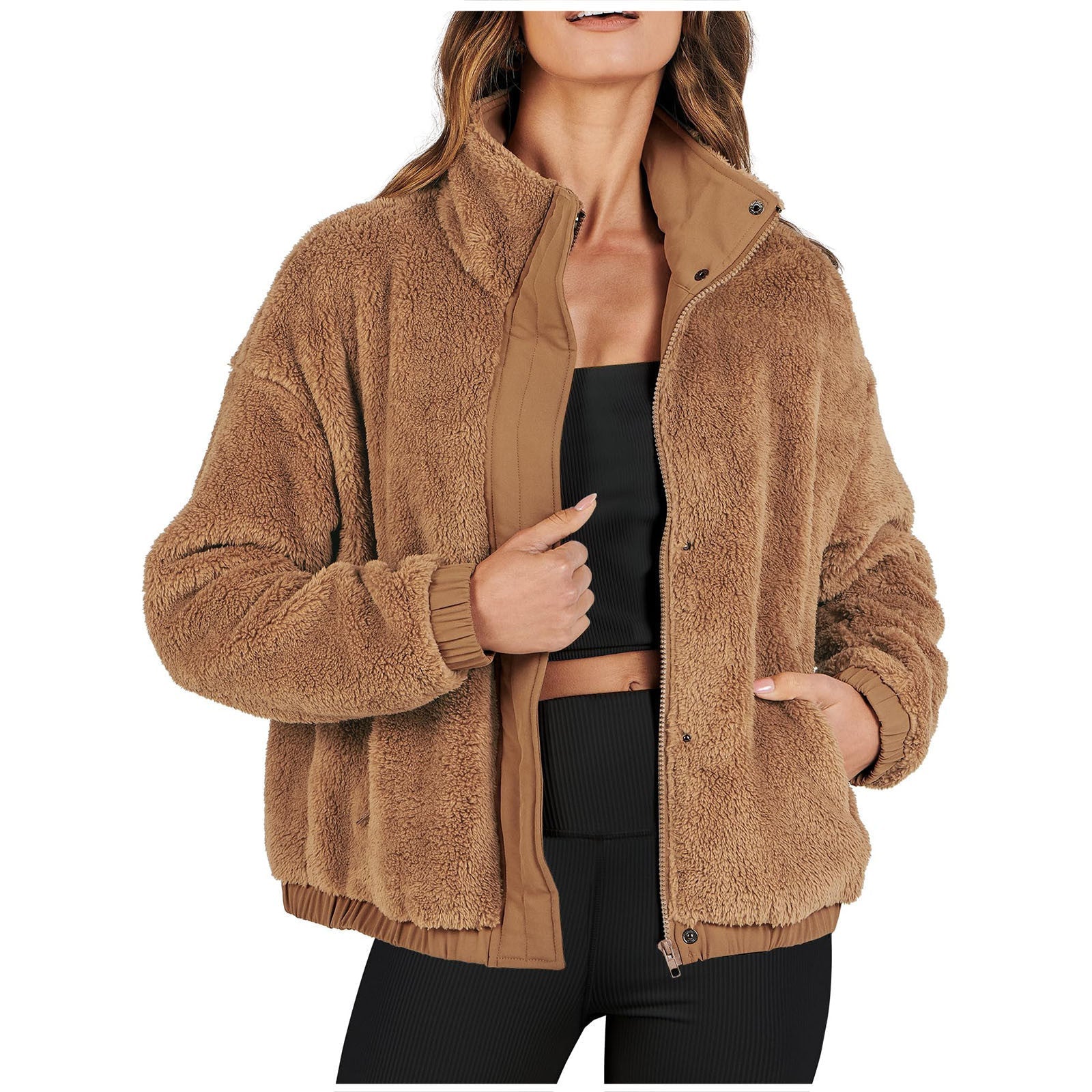 Women's Soft Plush Loose Warm Casual Streetwear Jacket