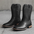 Men's Western Denim Boots Embroidered Leather Trendy Comfortable Style