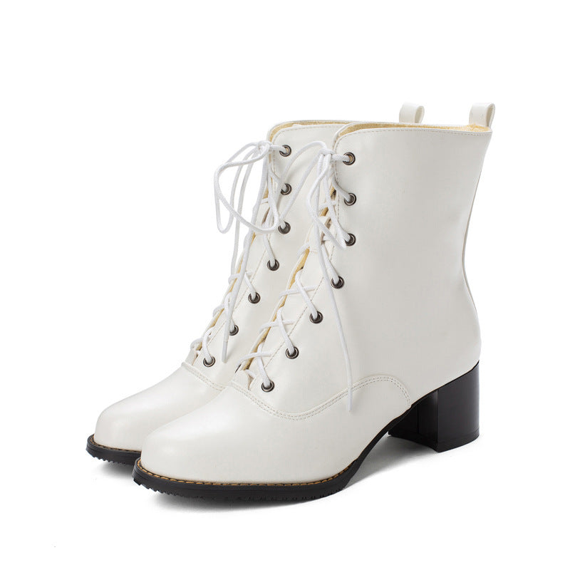 Women’s Stylish Chunky Heel Low Martin Boots for All Seasons