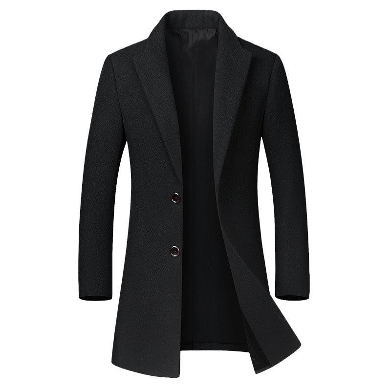 Men's Classic Wool Trench Coat Elegant Vintage Old Money Style