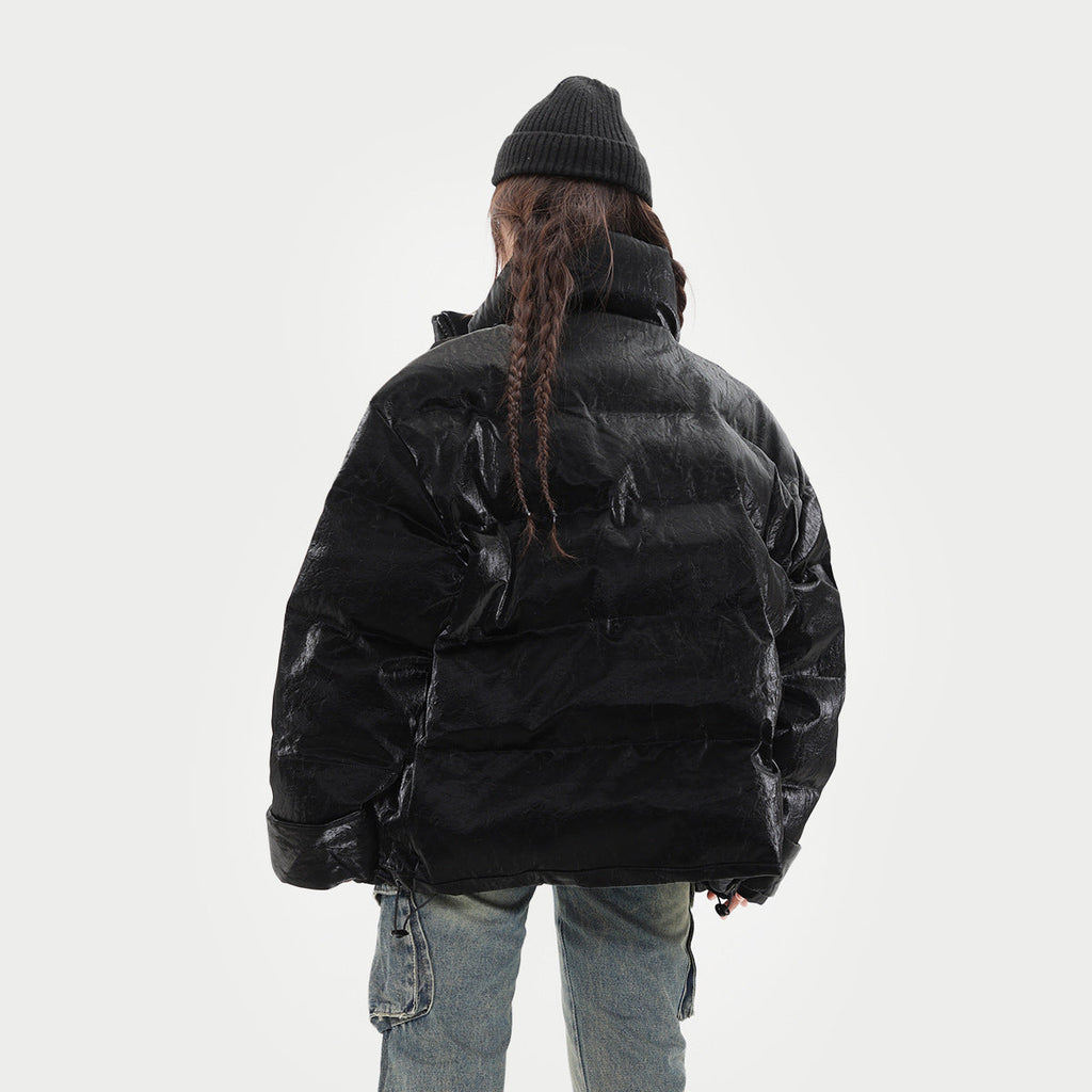 Women's Cotton Padded Thick Thermal Stand Collar Puffer Jacket