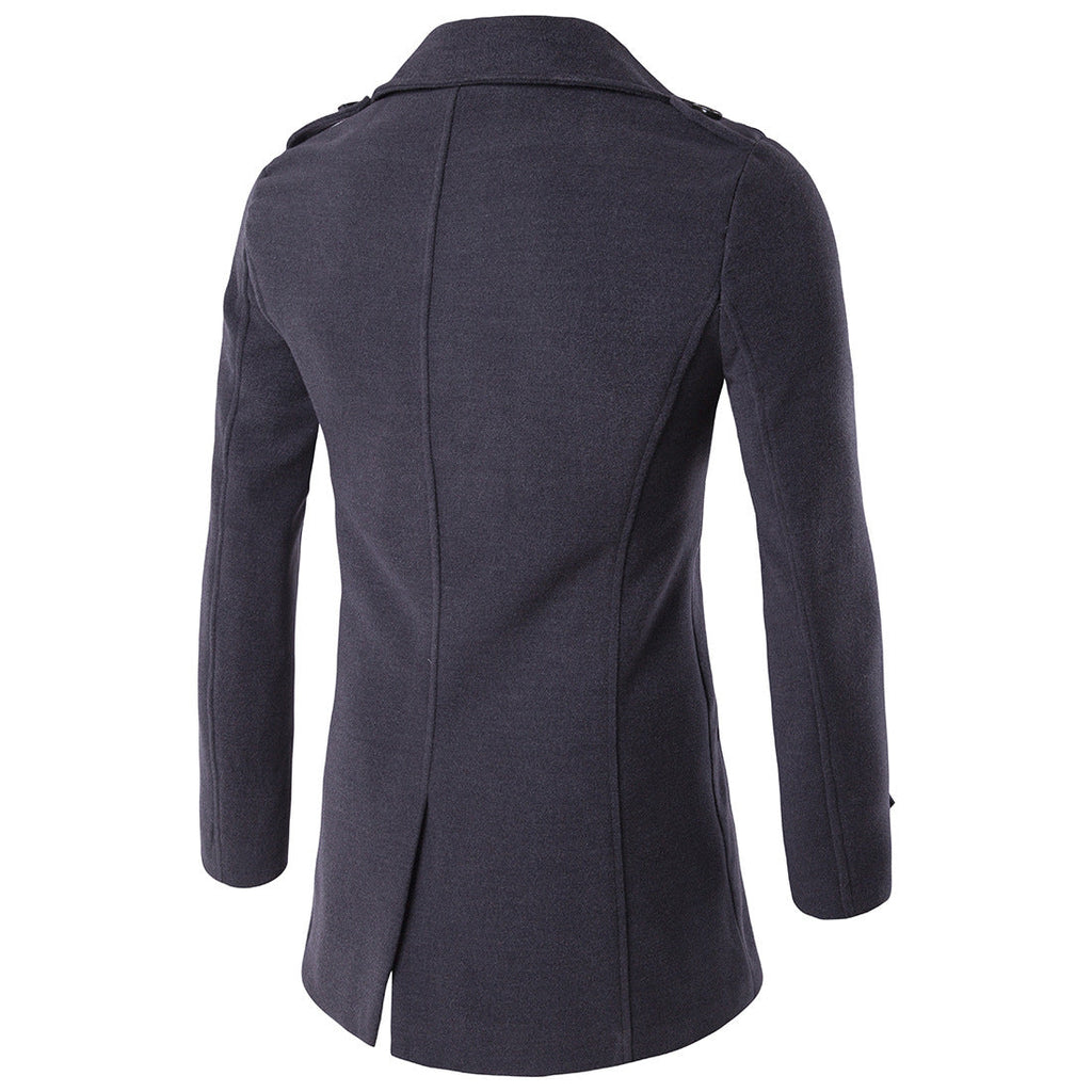 Men's Double Breasted Trench Coat Elegant Winter Classic Fashion