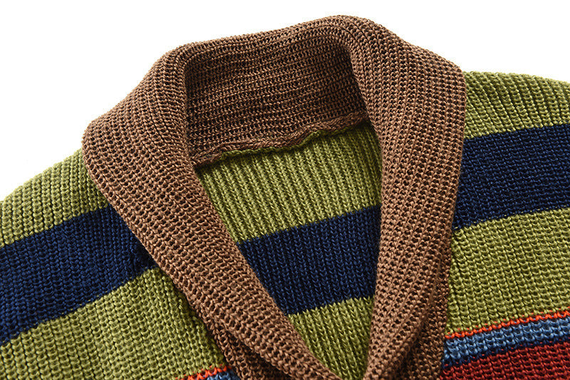 Men's Striped Cotton Cardigan for Effortless Comfort and Modern Style