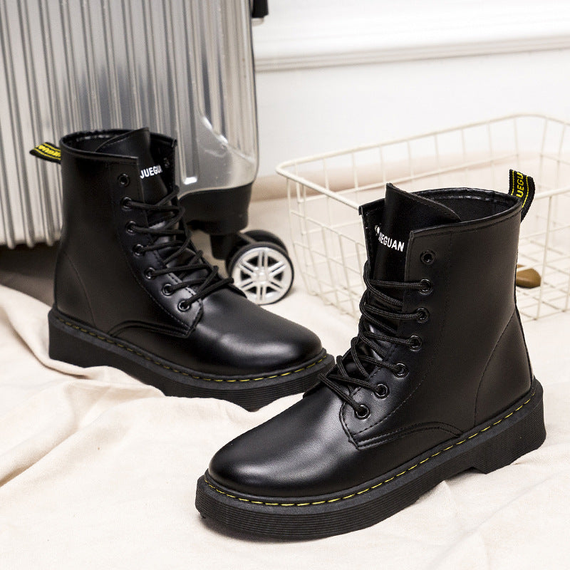 Women's Platform High Top PU Leather Casual Streetwear Martin Boots