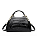 Women's Large Capacity Retro Glossy Crocodile Pattern Handbag