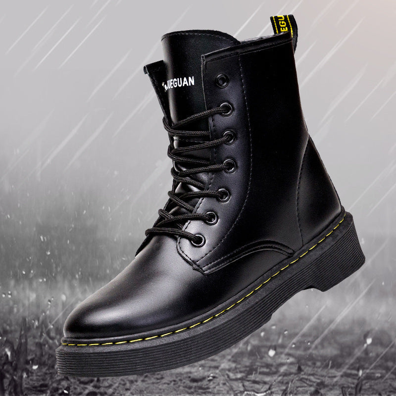 Women's Platform High Top PU Leather Casual Streetwear Martin Boots