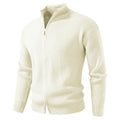Men's Slim Fit Cotton Cardigan Sweater with Front Zipper Closure