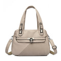 Women's Trendy Large Capacity Stitching Square PU Shoulder Bag