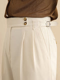 Men’s High Waist Straight Trousers for Classic Old Money Elegance