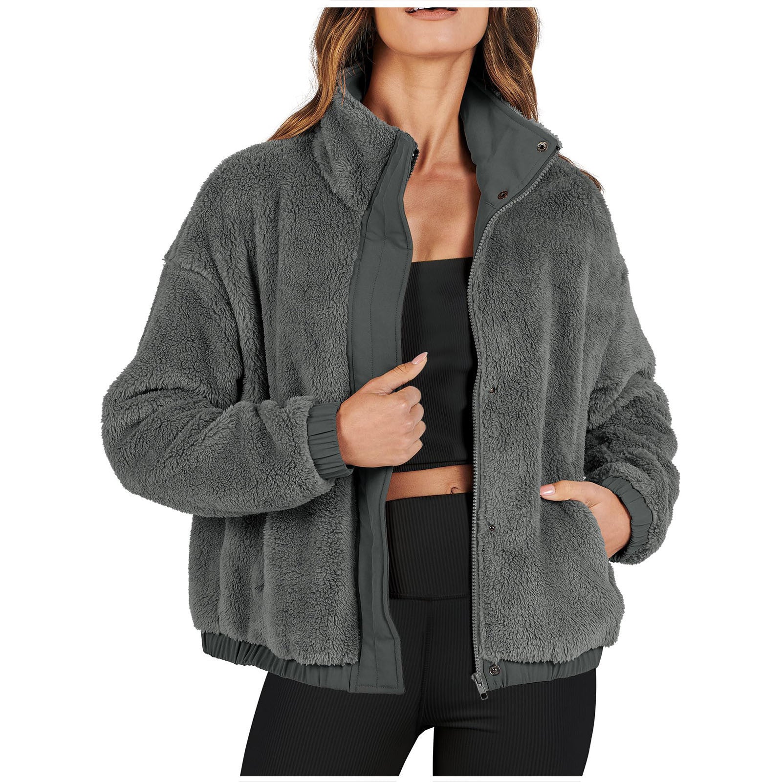 Women's Soft Plush Loose Warm Casual Streetwear Jacket