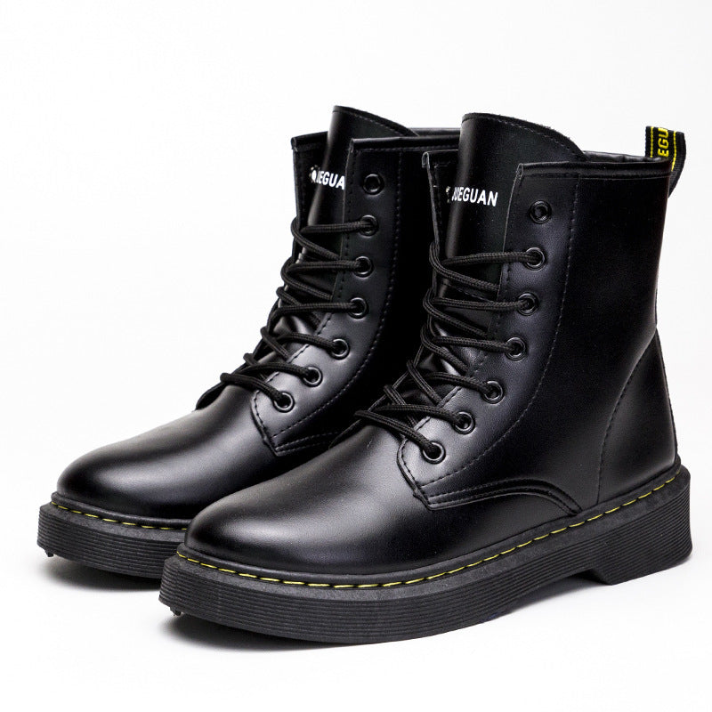 Women's Platform High Top PU Leather Casual Streetwear Martin Boots