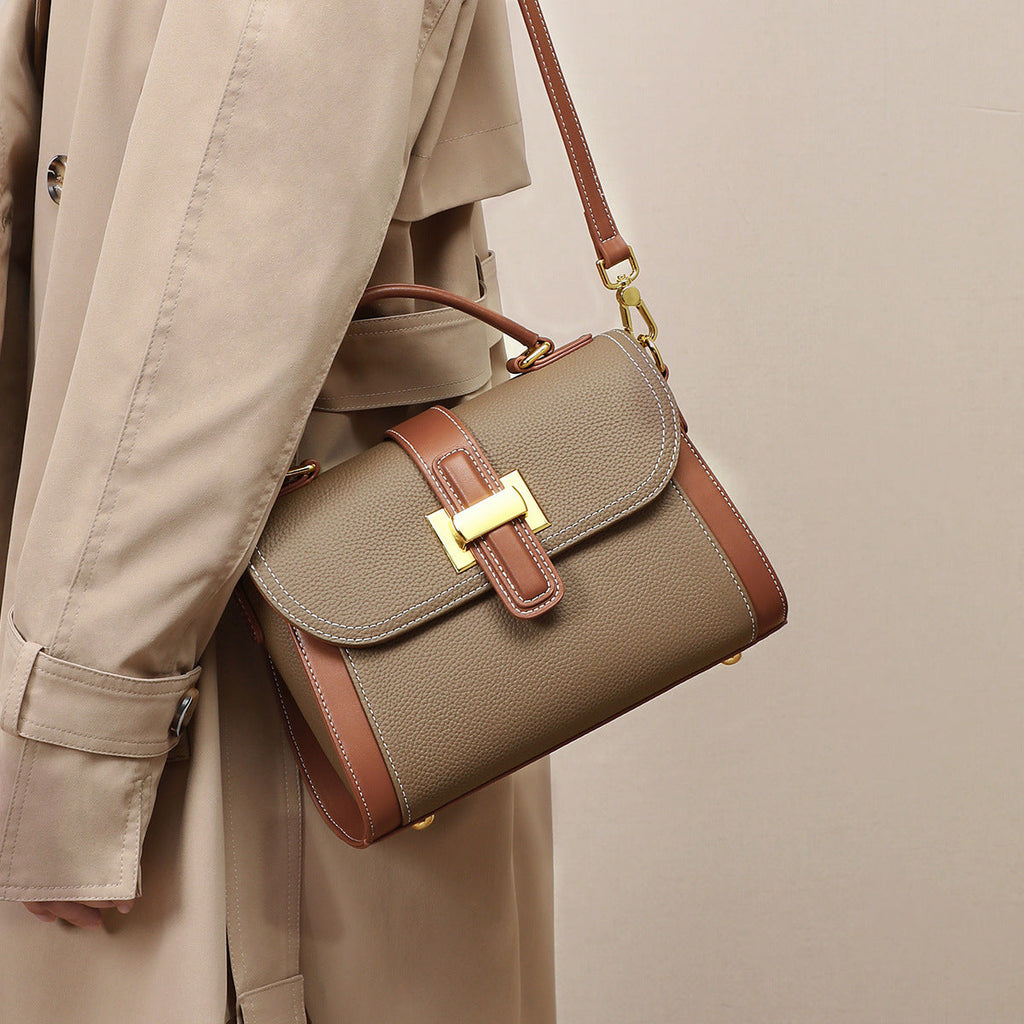 Women's Luxury Genuine Leather One Shoulder Textured Designer Handbag