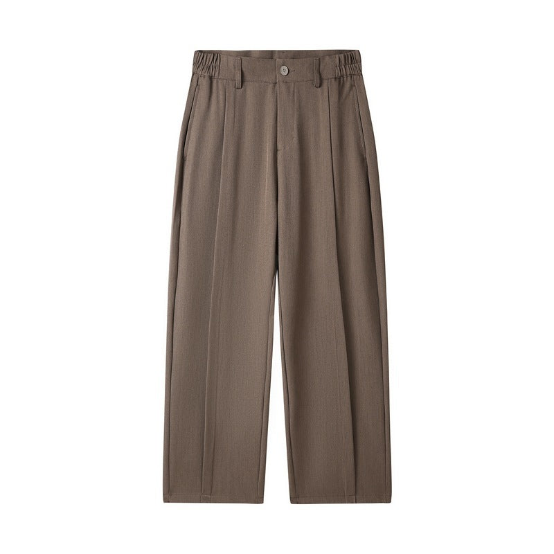 Men’s Versatile Loose Fit Straight Casual Draped Suit Trousers