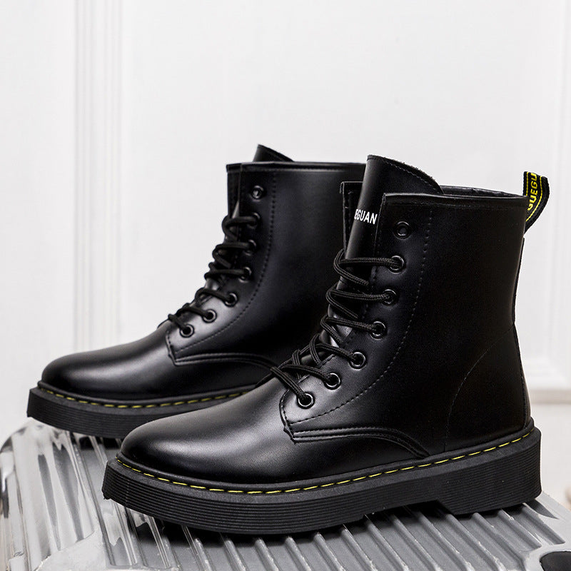 Women's Platform High Top PU Leather Casual Streetwear Martin Boots