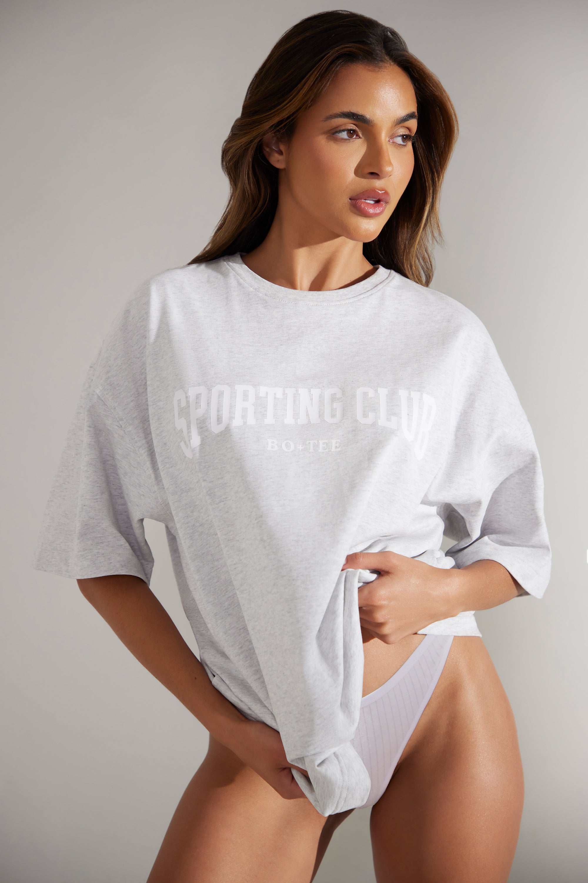 Society - Oversized Short Sleeve T-Shirt in Heather Grey