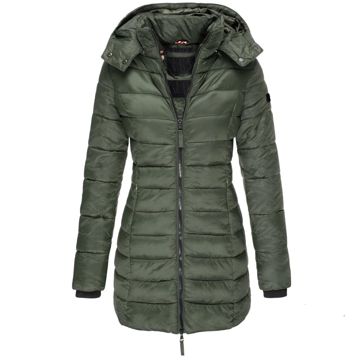 Women's Hooded Padded Cotton Long Sleeve Winter Parka Jacket