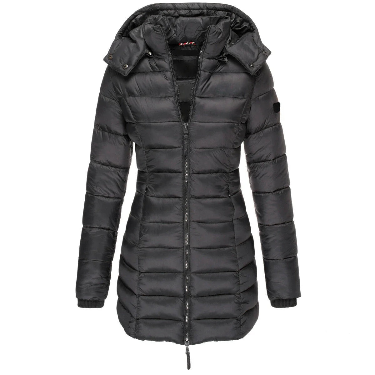 Women's Hooded Padded Cotton Long Sleeve Winter Parka Jacket