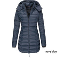 Women's Hooded Padded Cotton Long Sleeve Winter Parka Jacket