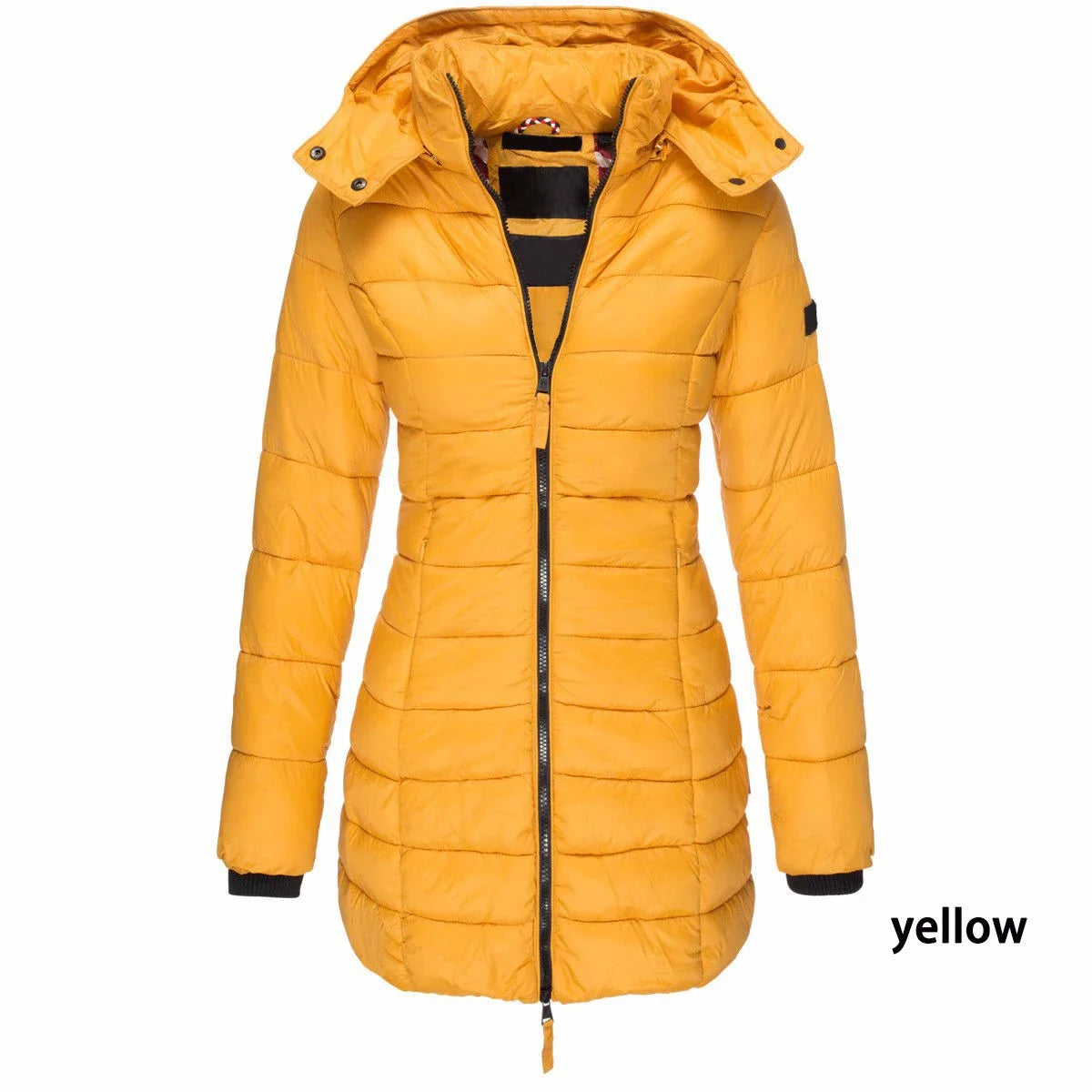 Women's Hooded Padded Cotton Long Sleeve Winter Parka Jacket