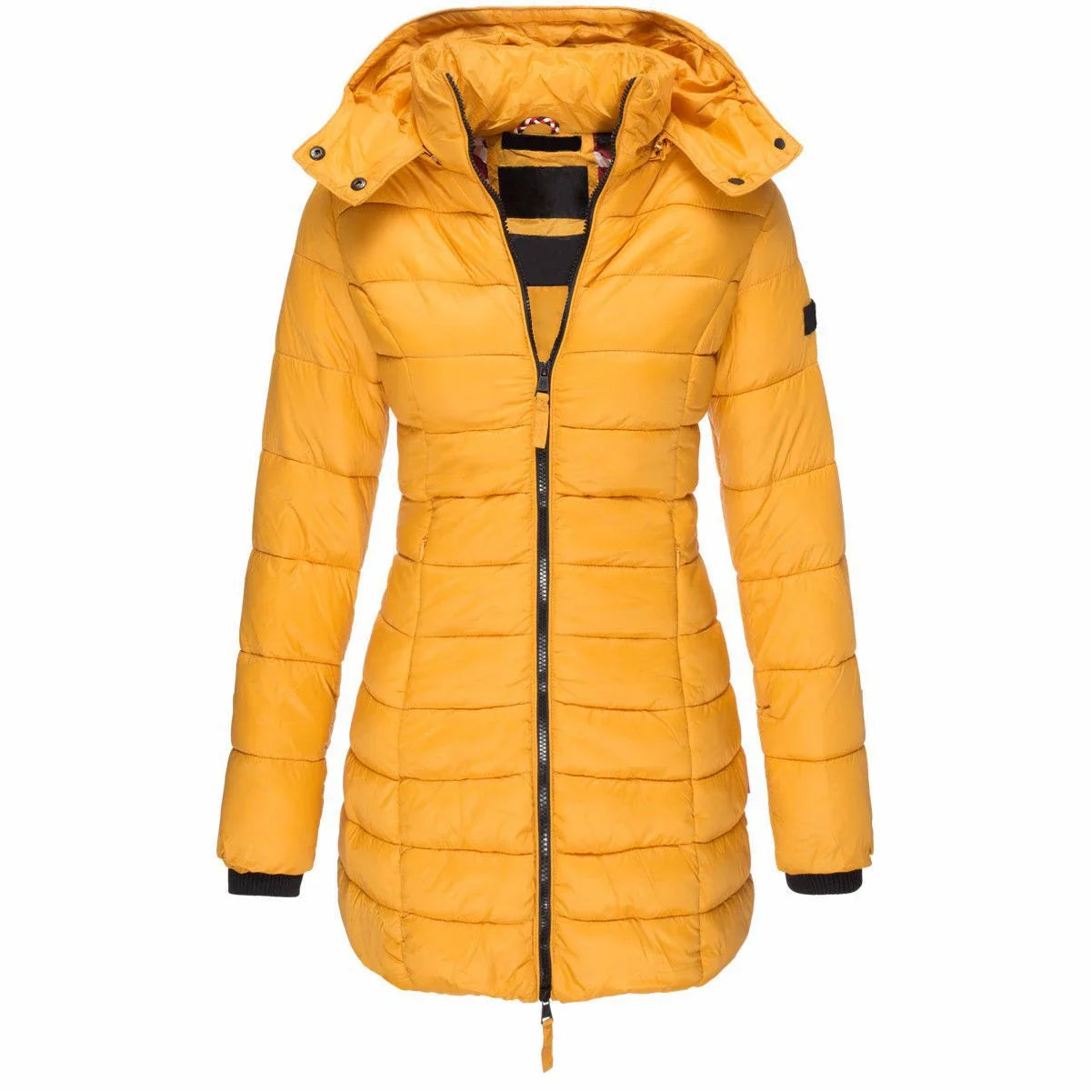Women's Hooded Padded Cotton Long Sleeve Winter Parka Jacket