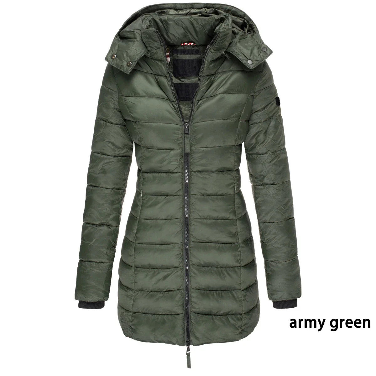 Women's Hooded Padded Cotton Long Sleeve Winter Parka Jacket