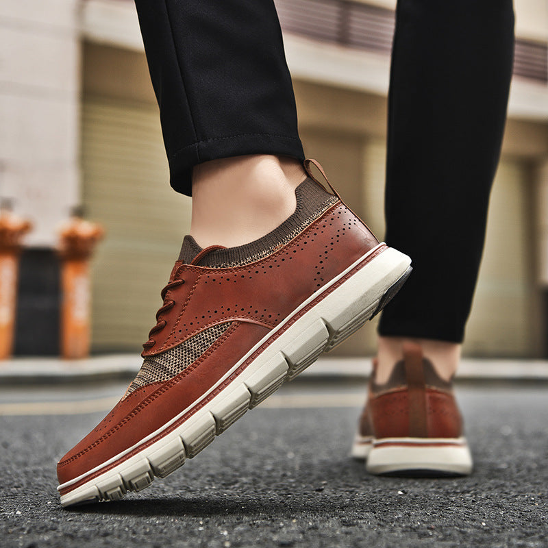 Men's British Leather Shoes Casual Fashion Comfortable Business Style
