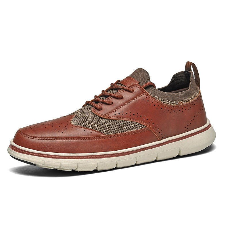 Men's British Leather Shoes Casual Fashion Comfortable Business Style
