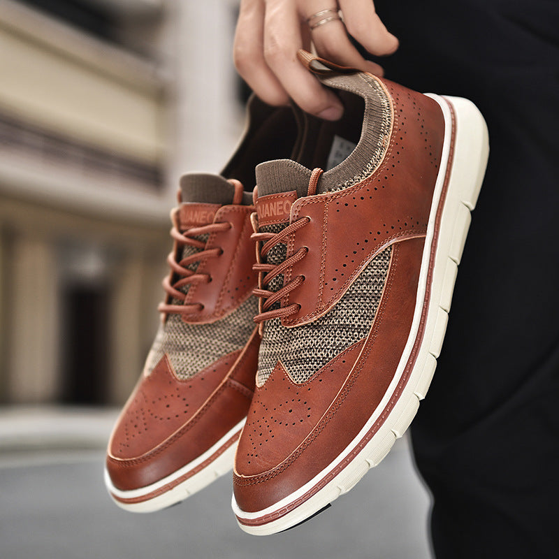 Men's British Leather Shoes Casual Fashion Comfortable Business Style