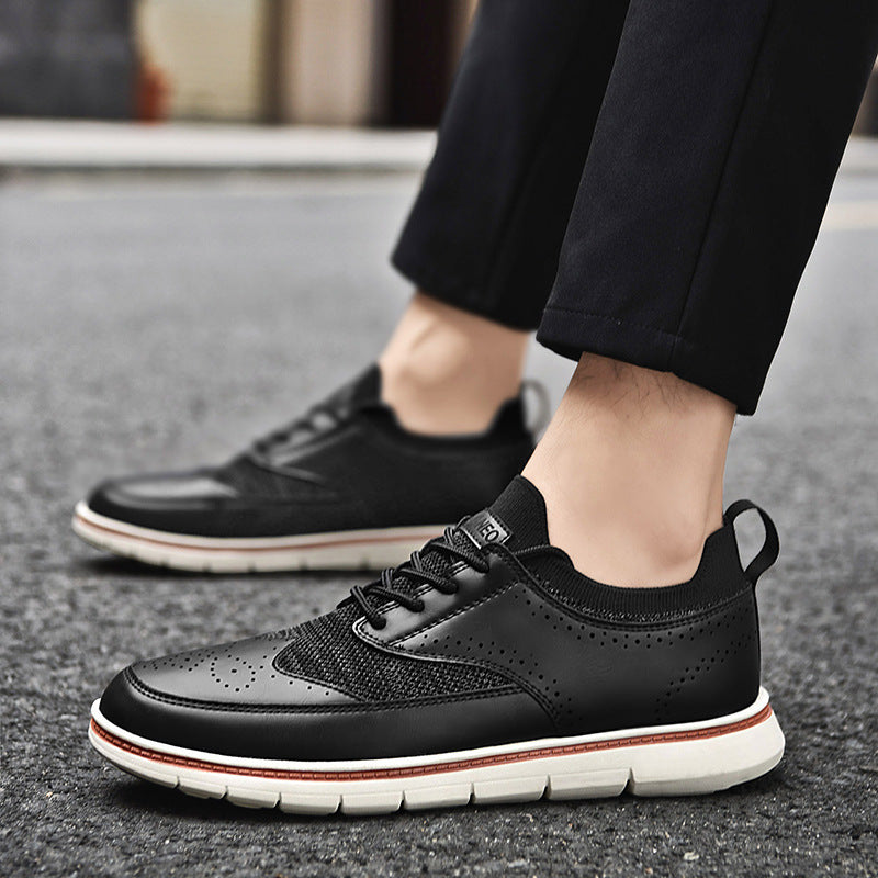 Men's British Leather Shoes Casual Fashion Comfortable Business Style
