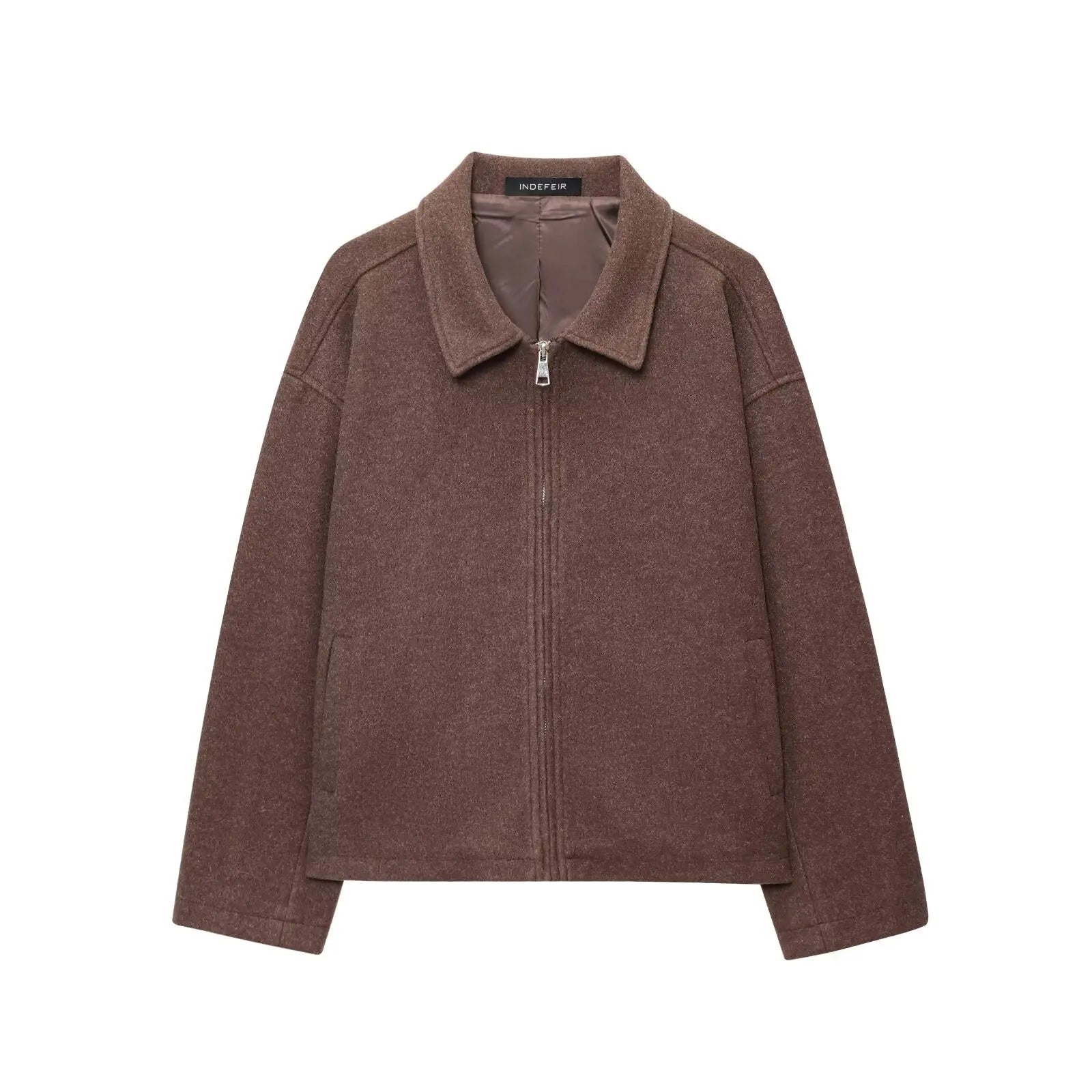 Women's Lapel Woolen Textured Casual Versatile Streetwear Jacket