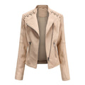 Women's Washed PU Leather Biker Jacket for Chic Everyday Style