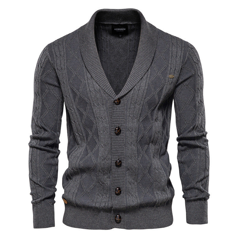 Men's Cotton V-Neck Cardigan for Classic Comfort and Everyday Style