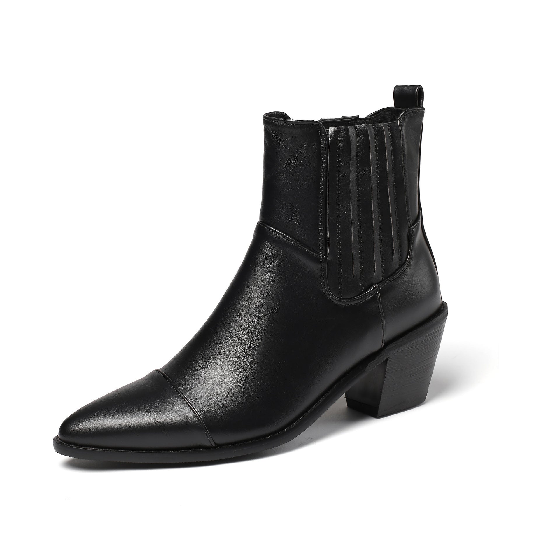 Women's Mid Heel Martin Boots Simple Stylish Solid Color