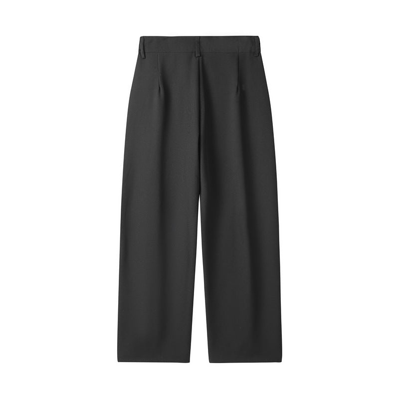 Men’s Versatile Loose Fit Straight Casual Draped Suit Trousers