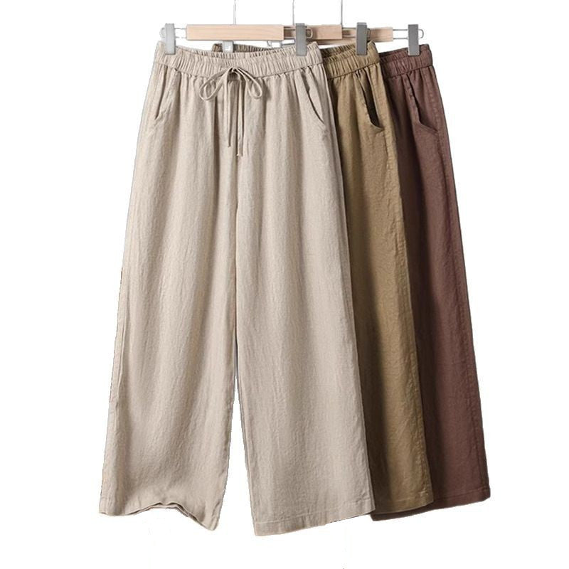 Women’s Lightweight Drawstring Straight Casual Trousers for Everyday Comfort