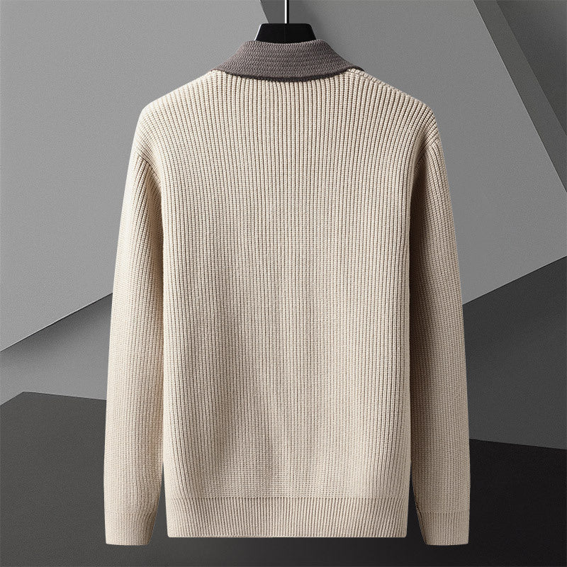 Men's Woven Sweater Coat for Timeless Comfort and Classic Old Money Style