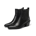 Women's Mid Heel Martin Boots Simple Stylish Solid Color
