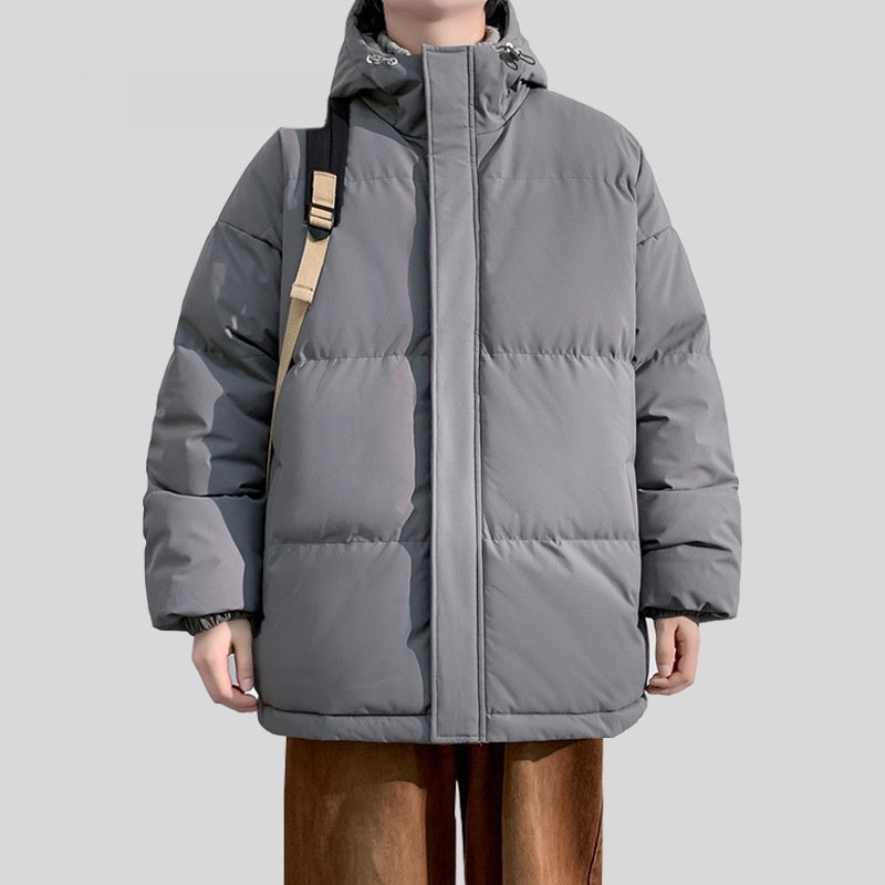 Men's Cozy Winter Hooded Cotton Jacket for Warmth and Comfort