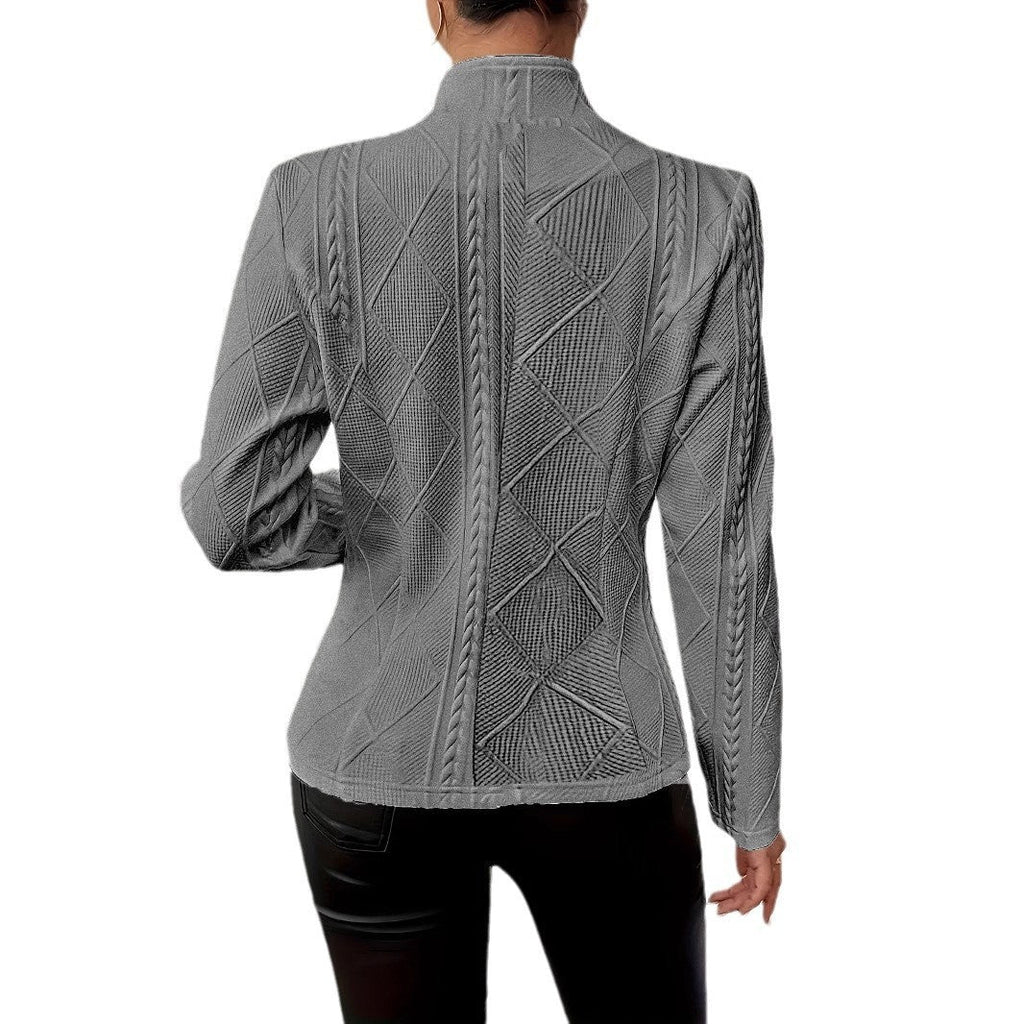 Women's Stand Collar Single Breasted Slim Fit Office Blazer
