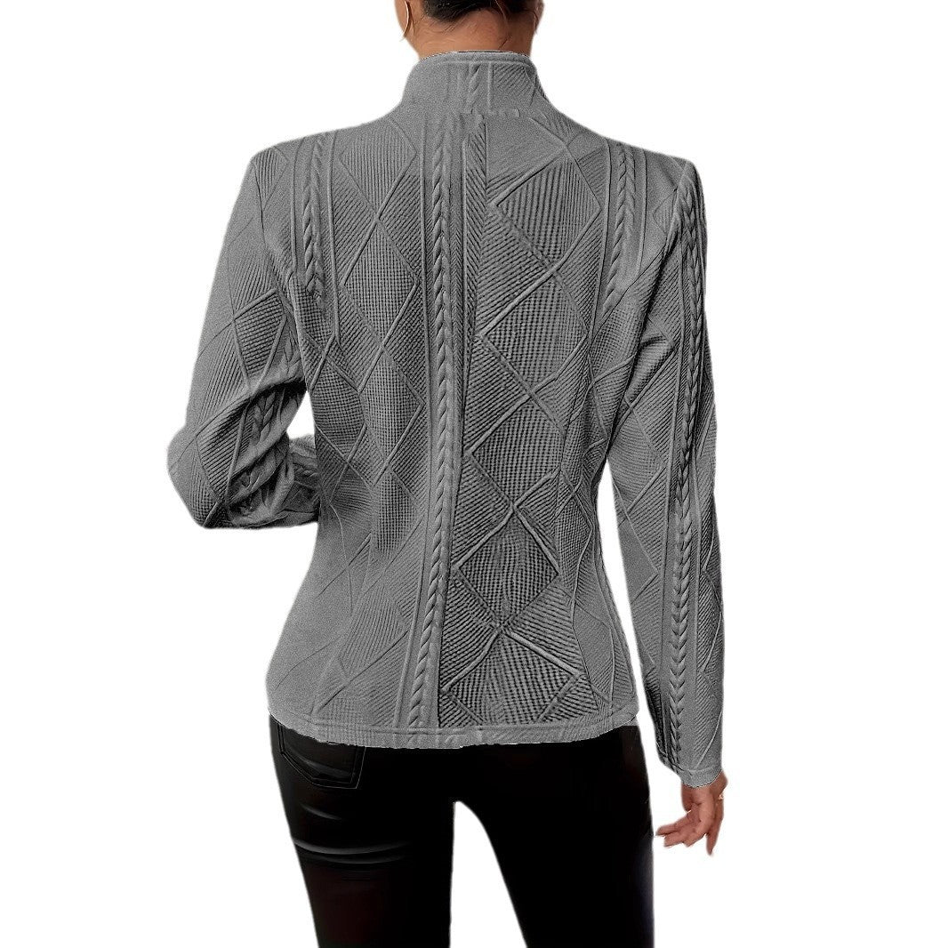 Women's Stand Collar Single Breasted Slim Fit Office Blazer