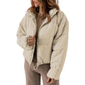Women's Winter Thickened Cotton Padded Coat with Stand Collar Design